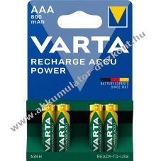 Varta Akku Ready2Use Micro Mikro (tlthet elem) AAA 4db/csom. 800mAh