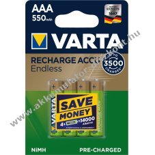Varta Power Akku Ready2Use Micro AAA 4db/csomag 550mAh