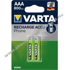 Varta Phone Power Akkumultor tpus T398 Micro AAA 800mAh 2db/csom.