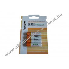 VHBW HR03 Micro AAA Akkumultor Ready 2 Use 4db/csom. 800mAh