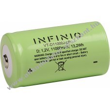 Infinio Pro-Line NiMH D glit Akkumultor, 1.2V, 11000mAh HR20, Mono, Sanyo KR-5000DEL