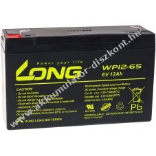 Kung Long lom Akkumultor WP12-6S helyettesti FIAMM tpus FG11202 6V 12Ah