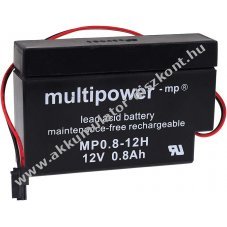 lomakku (multipower) tpus MP0.8-12H Motor-gombhoz/kapcsolhoz 12V 0,8Ah