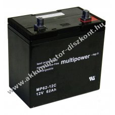 Powery lom Akkumultor 12V 62Ah (Multipower) MP62-12C ciklusll, ciklikus