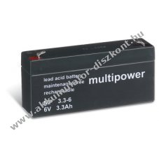 Powery lom Akkumultor (multipower) MP3,3-6 helyettesti Panasonic LC-R063R4P 6V 3,3Ah