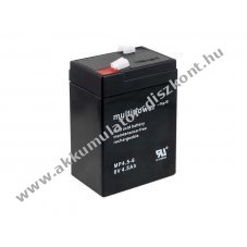 Powery lom Akkumultor (multipower) MP4.5-6 6V helyettesti Panasonic LC-R064R5P 6V 4,5Ah