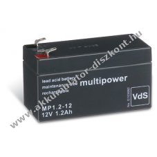 Powery lom Akkumultor (multipower) MP1,2-12 VDS min. helyettesti Panasonic LC-R121R3PG 12V 1,2Ah