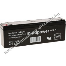 Powery lom Akkumultor (multipower) MP2,3-12 helyettesti Panasonic LC-R122R2PG 12V 2,3Ah