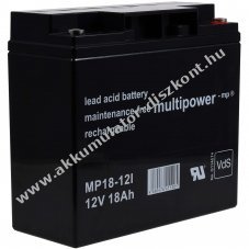 Powery lom Akkumultor (multipower) MP18-12 VDS-minstssel helyettesti Panasonic LC-XD1217PG 12V 18Ah
