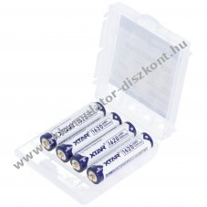 4db XTAR AAA, Micro, LR03, Li-Ion Akkumultor, 1.5V, 1000mAh, LED kijelzvel, troldobozzal.