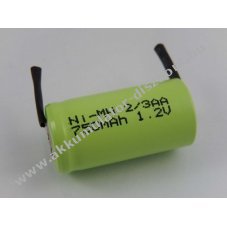 Akkucella 2/3AA U forrfles NI-MH 1.2V 750mAh