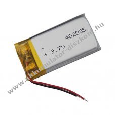 Li-Po Akkumultor 3,7V 180mAh 402035 vezetkes, beszerelhet