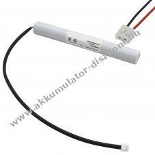 Vszvilgts Akkumultor, Ni-MH, 2.4V, 3700mAh, L1x2, 4/3A, 16 cm vezetkkel s csatlakozval