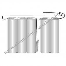 Vszvilgts Akkumultor, Ni-Cd, 6V, 1600mAh, 2 rszes Sub-C Akkumultorpakk, vezetkkel