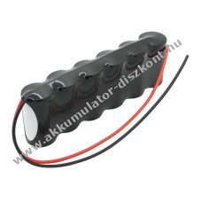 Vszvilgts Akkumultor, Ni-Cd, 7.2V, 4500mAh, F1x6 Mono D Akkumultorpakk, 20 cm vezetkkel