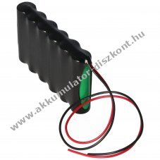 Vszvilgts Akkumultor, Ni-MH, 7.2V, 1600mAh, AA Akkumultorpakk, 25 cm vezetkkel
