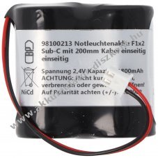 Vszvilgts Akkumultor, Ni-MH, 2.4V, 1800mAh, F1x2 Sub-C Akkumultorpakk, 10 cm vezetkkel s csatlakozval