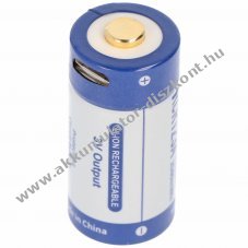 2db RCR123A 3V 880mAh 1,5A Li-Ion Akkumultor 16340, csak mikro USB-n keresztl tlthet