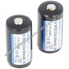 2db KEEPPOWER RCR123/16340 Akkumultor Li-Ion, 3.7V, 950mAh, troldobozzal