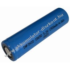 Infinio APR18650M1 Akku, 1500 mAh, HP ICR18650, Lifepo4