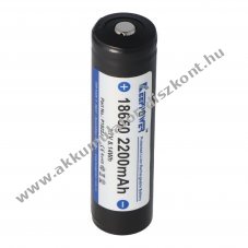 Keeppower 18650 Akkumultor 3.7V, Li-Ion, 2200mAh, vdelmi elektronikval, 68.9 mm x 18.5mm  rintkezvel