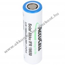 IFR 18650 Solar Akkumultor Lithium, 3.2V, 1500mAh, LiFePo4 - A kszlet erejig!