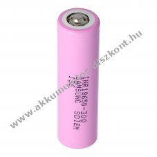 Samsung Akkumultor INR18650-30Q 3000mAh, 3.7V, 15A, vdelmi elektronika nlkl, rintkez fejjel