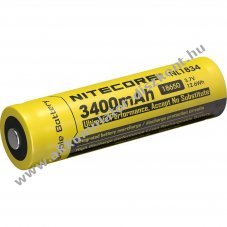 Nitecore Li-Ion Akku tpus 18650 3400mAh NL1834 IC vdelem zseblmpa, elemlmpa, fejlmpa top button