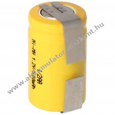 1/2AA Ni-MH Akkumultor 1.2V, 600mAh, U forrfl