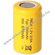 KR-600AE 1.2V, 700mAh NiCd Akkumultorcella 2/3A