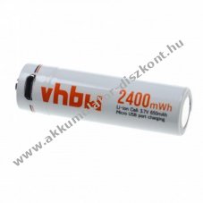 AA ceruza Akkumultor cella Micro USB csatlakozval, 650mAh, Li-Ion tlthet elem