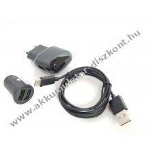 USB t�lt� 2,1A + Aut�s t�lt� adapter �s USB-C t�lt� k�bel Samsung Galaxy S8 / S8 Plus