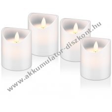 4db LED valdi viaszgyertya kszlet idzt funkcival, fehr