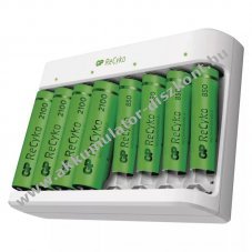 GP AA / AAA akkumultor tlt  8 csatorns  Eco E811 + 4db AA 2100mAh ceruza Akkumultor + 4db AAA Akkumultor