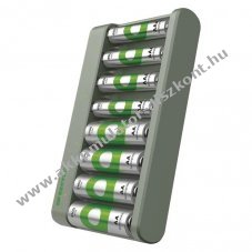 GP AA / AAA akkumultor tlt  8 csatorns Eco E821 + 4db AA 2100mAh ceruza Akkumultor + 4db AAA Akkumultor