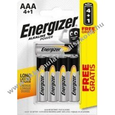 ENERGIZER Alkaline Power, AAA, mikro, E92, 4+1db/csomag