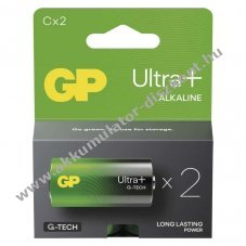 GP Ultra Plus Alkli bbi elem LR14 (C) 2db/csomag - A kszlet erejig!