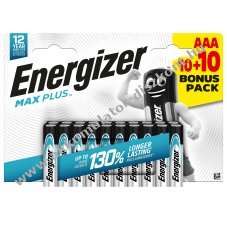 Energizer MAXPLUS AAA micro mikro elem 10+10/ 20db/csom.