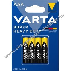 Varta Super Heavy Duty R03/AAA/Micro elem 1,5V (Szn-cink) 4db/csomag