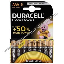 Duracell Plus elem LR3 AAA Micro MN2400 8db/csom.