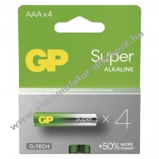 GP Super alkli elem, LR03, mikro, AAA 4db/csomag