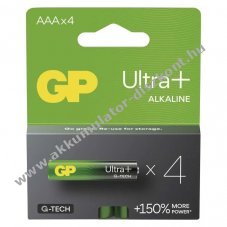 GP Ultra Plus alkli elem, LR03, mikro, AAA 4db/csomag