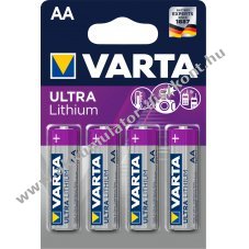 Varta Ultra Lithium AA Mignon ceruza elem 4db/csom.