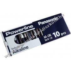 Panasonic Powerline Industrial/ipari ceruza elem alkli AA LR6AD LR6 M 1,5V 10db/csom.