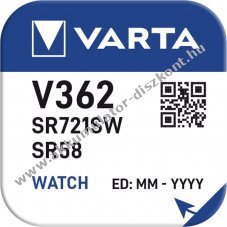 Varta gombelem, raelem V362/SR721/SR56