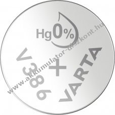Varta SR43 (V386) ez�st-oxid cink gombelem 1db/csomag 1,55V - A k�szlet erej�ig