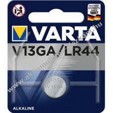 Varta gombelem AG13, LR44, A76, 4276, LR1154, V4034PX alkli 1db/csom.