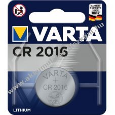 VARTA lithium gombelem CR 2016, IEC CR2016, helyettesti DL2016, 3V 1db/csom.