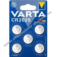 Varta gombelem CR2025 Lthium 5db/csom