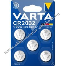 Varta gombelem CR2032 Lthium 5db/csom